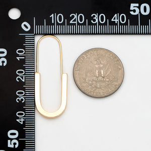 4pcs Oval Ear Hooks 39x15mm Plated Brass Earring Components
