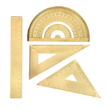 4pcs Protractor Triangle Set Solid Brass Tools Measuring