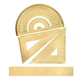 4pcs Protractor Triangle Set Solid Brass Tools Measuring