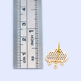 Rain Cloud CZ Stud Earrings, Brass Ear Posts 13mm
