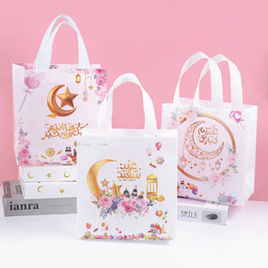 4pcs Ramadan Nonwoven Gift Bag Eid Mubarak Cookie Candy Packaging