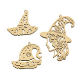 4pcs Raw Brass Witch Charms Witch Silhouette Pendants For DIY Earrings Necklace