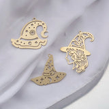 4pcs Raw Brass Witch Charms Witch Silhouette Pendants For DIY Earrings Necklace