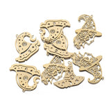 4pcs Raw Brass Witch Charms Witch Silhouette Pendants For DIY Earrings Necklace