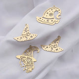 4pcs Raw Brass Witch Charms Witch Silhouette Pendants For DIY Earrings Necklace