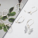 4pcs 925 Sterling Silver Ear Hook Earrings Rings Base for DIY Jewelry Making