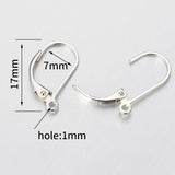 4pcs 925 Sterling Silver Ear Hook Earrings Rings Base for DIY Jewelry Making