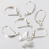4pcs 925 Sterling Silver Ear Hook Earrings Rings Base for DIY Jewelry Making