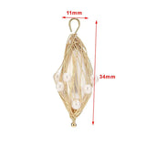 4pcs 11*34mm Wire Wrapped Pearls Charm Pendents for DIY Jewelry Making