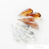 4pcs Resin Water Drop Pendant Earrings Material Coffee Transparent