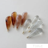 4pcs Resin Water Drop Pendant Earrings Material Coffee Transparent