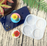 4pcs Round Airbag Brackets Silicone Mold DIY Resin Crafting