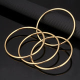 4pcs Round Charm Smooth Plain Bangle Wedding African High Polished Bangle