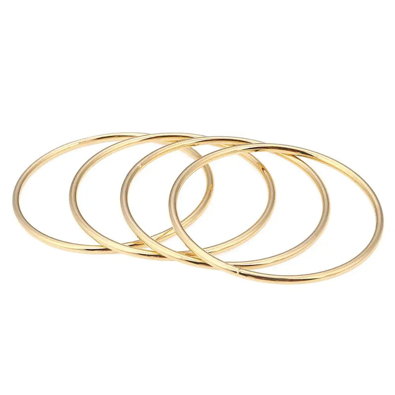 4pcs Round Charm Smooth Plain Bangle Wedding African High Polished Bangle
