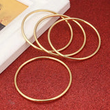 4pcs Round Charm Smooth Plain Bangle Wedding African High Polished Bangle