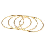 4pcs Round Charm Smooth Plain Bangle Wedding African High Polished Bangle