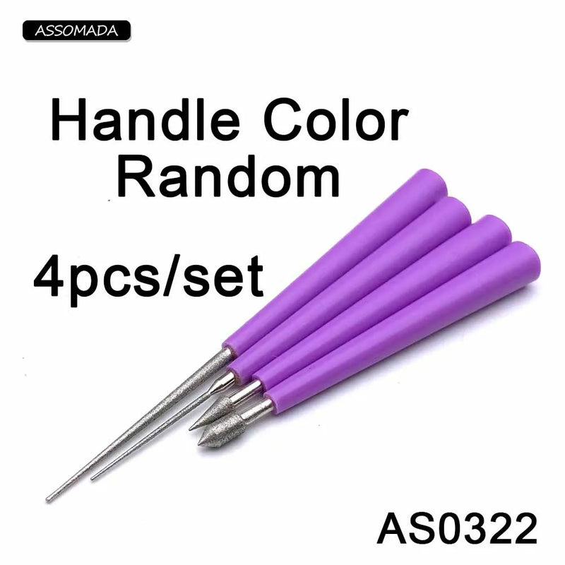 4pcs Round Hole Expander Diamond File for Pearls Jade Enlarge Hole