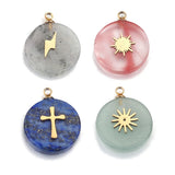 4pcs Stone Stainless Steel Charms Pendants DIY Jewelry Making