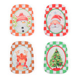 4pcs Santa Snowman Acrylic Christmas Charms Pendants Bulk