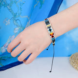 4pcs Boho Weave Rope Couple Bracelet For Woman Men Wrap Bangles Jewelry