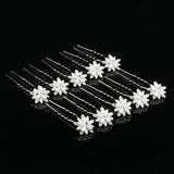 4pcs/Set Girl Wedding Prom Hair Pins Flower Silver Acrylic Crystal Accessories