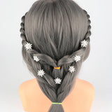 4pcs/Set Girl Wedding Prom Hair Pins Flower Silver Acrylic Crystal Accessories
