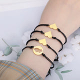 4pcs Hollow Heart Rope Chain Bracelets Stainless Steel Couple Bangle