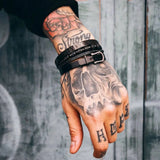 Men Titanium Steel Roman Numeral Bracelet Set