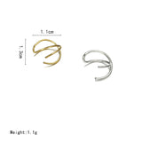 4pcs Minimalist Long Ear Cuff Climber Double Cross Earrings for Girlfriend