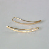 4pcs Minimalist Long Ear Cuff Climber Double Cross Earrings for Girlfriend