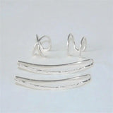 4pcs Minimalist Long Ear Cuff Climber Double Cross Earrings for Girlfriend