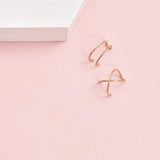 4pcs Minimalist Long Ear Cuff Climber Double Cross Earrings for Girlfriend