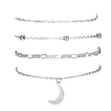 4pcs/Set Beads Charm Chain Ankle Bracelet Bohemian Anklet Foot Leg Jewelry