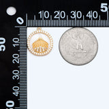 4pcs Shell Paved Round Charms CZ Disc Pendants DIY Jewelry Making (GB-2775)