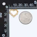 4pcs Shell Paved Heart Charms,18K Plated Brass Pendants
