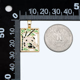 2 Pandas Bamboo Charms Enamel Rectangle Pendant DIY Jewelry Making