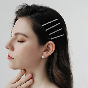 Crystal Silver Hairpin Wedding Hair Ornament Barrettes Bride Jewelry