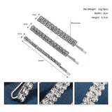 Crystal Silver Hairpin Wedding Hair Ornament Barrettes Bride Jewelry