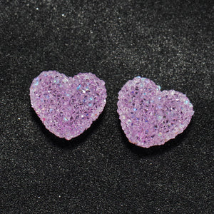 4pcs Hearts Resin Pendant Charms for Jewelry DIY Phone Decoration