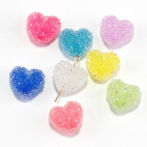 4pcs Hearts Resin Pendant Charms for Jewelry DIY Phone Decoration