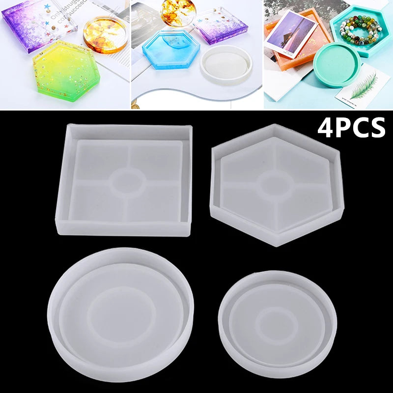 Silicone Mold Coaster Base Mould Resin Casting Epoxy DIY Tools