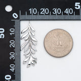 4pcs CZ Paved Leaf Charms 44x14mm, Jewelry Making DIY Supplies