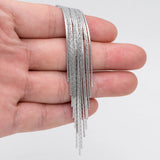4pcs Silver Chain Tassels 123mm, Earring Charm Pendants