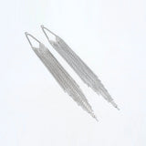 4pcs Silver Chain Tassels 123mm, Earring Charm Pendants