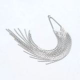 4pcs Silver Chain Tassels 123mm, Earring Charm Pendants