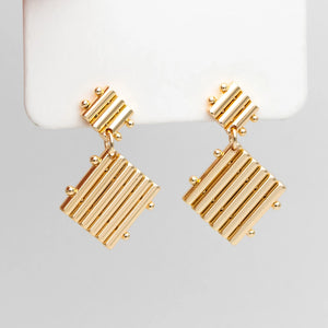 4pcs Square Ear Posts 32x20mm Brass Earring Studs