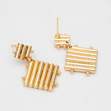 4pcs Square Ear Posts 32x20mm Brass Earring Studs