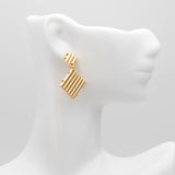 4pcs Square Ear Posts 32x20mm Brass Earring Studs