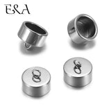 4pcs Stainless Steel End Cap Beads Spacer Charms for Leather Cord DIY Jewelry