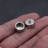 4pcs Stainless Steel End Cap Beads Spacer Charms for Leather Cord DIY Jewelry